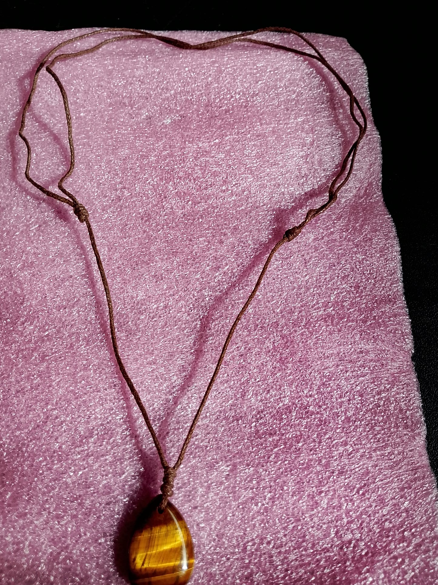 Collier cordon oeil de tigre