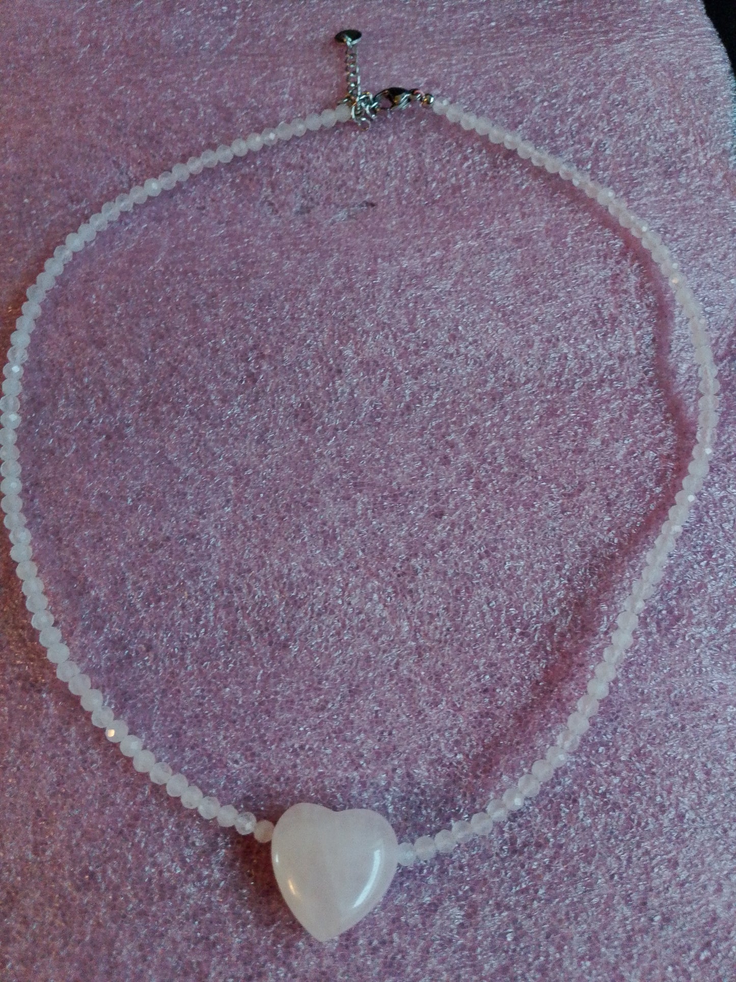 Collier ras du cou Quartz rose