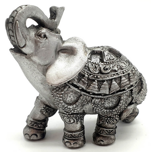 Statue Résine Eléphant Argent