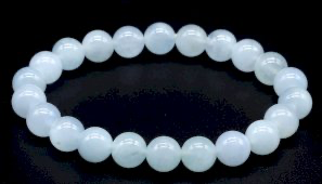 Bracelet Aigue Marine perles 8mm