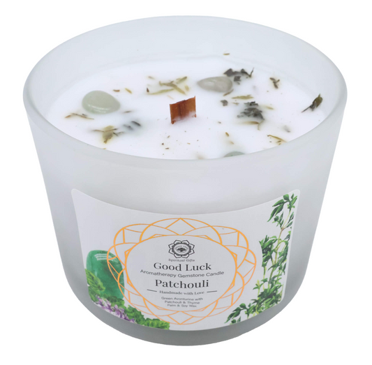 Bougie Green Bonne Chance aventurine verte +patchouli