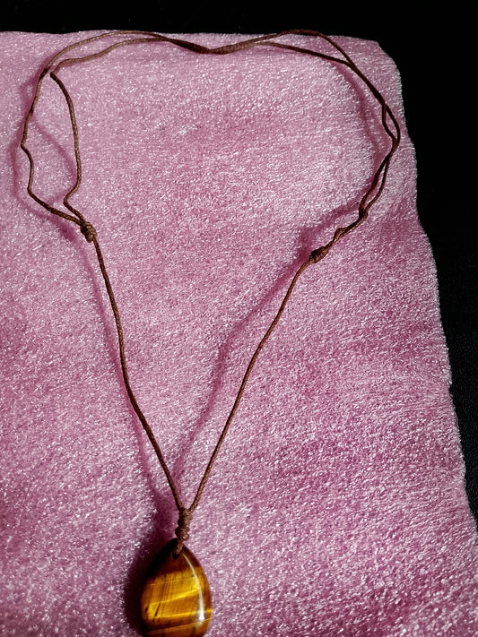 Collier cordon oeil de tigre